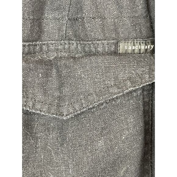 Sanctuary Jogger Pants Linen Tencel Blend Black Size Large Drawstring - Picture 8 of 11